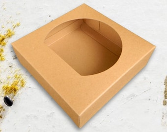 Kraft Cardstock Coaster Box - Holds 4 Coasters 4.25" Coasters