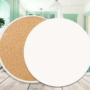 100 Blank Round Absorbent Stone Coasters, Cork Backing 4.25" Diameter. Personalize with Vinyl, UV Printing, DTG Printing, Markers & Paint.