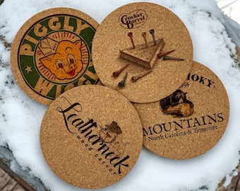 Full Color Custom Printed Round Cork Coasters, personalize, Company Logo, Art, School,  gift, wedding, drink, absorbent, Image, your text