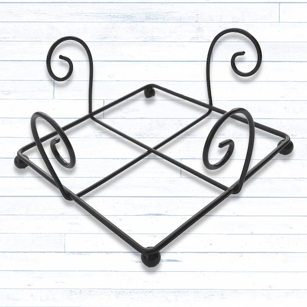 Soporte de posavasos de metal de alambre, soporte de posavasos, tiene capacidad para hasta 5 posavasos de piedra de cerámica.