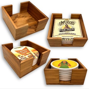 Relic Diatomite Coaster: 4 Pc Set In Metal Stand - HPG Brands