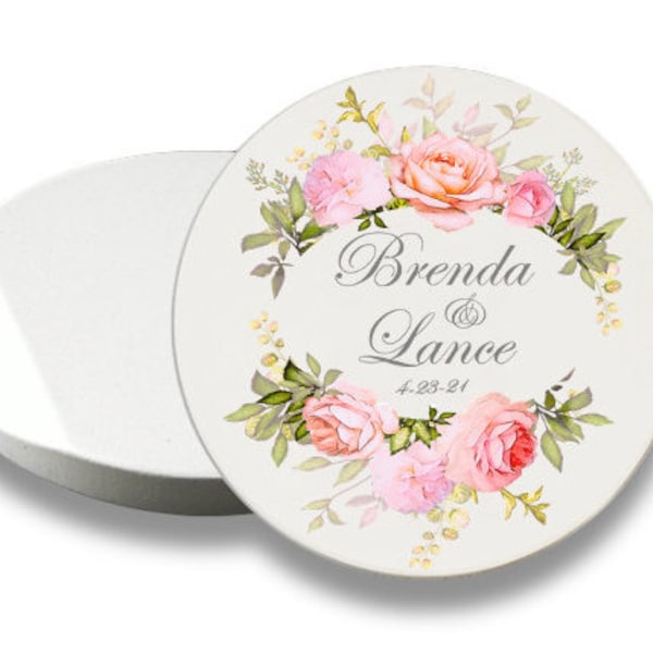 Car Coasters for Wedding Guests, Custom Wedding Favors, Wedding Bridal Party Shower Favors, Personalized Car Coasters. Wedding Gifts, Engage