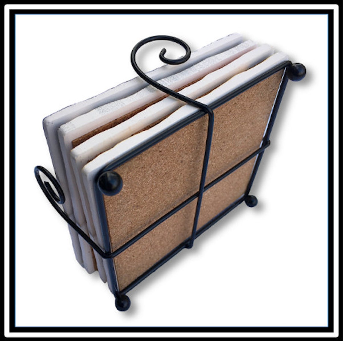 Wire Metal Coaster Holder Coaster Stand Holds up to 6 Etsy