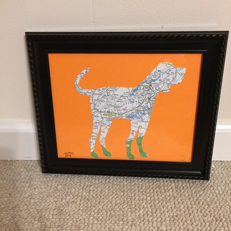 University of Tennessee Mascot Map Etsy