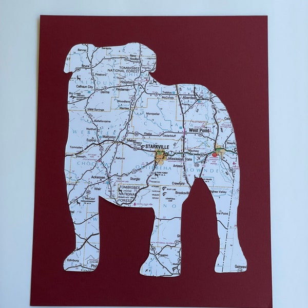 Mississippi State Bulldog State of Mississippi Highway Map