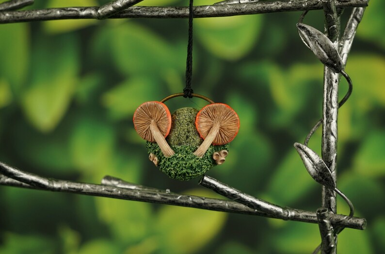 Polymer Clay Mushroom Pendant Crystal Jewelry Nature Inspired Jewelry Polymer Clay Pendant Serpentine Stone Crystal Pendants