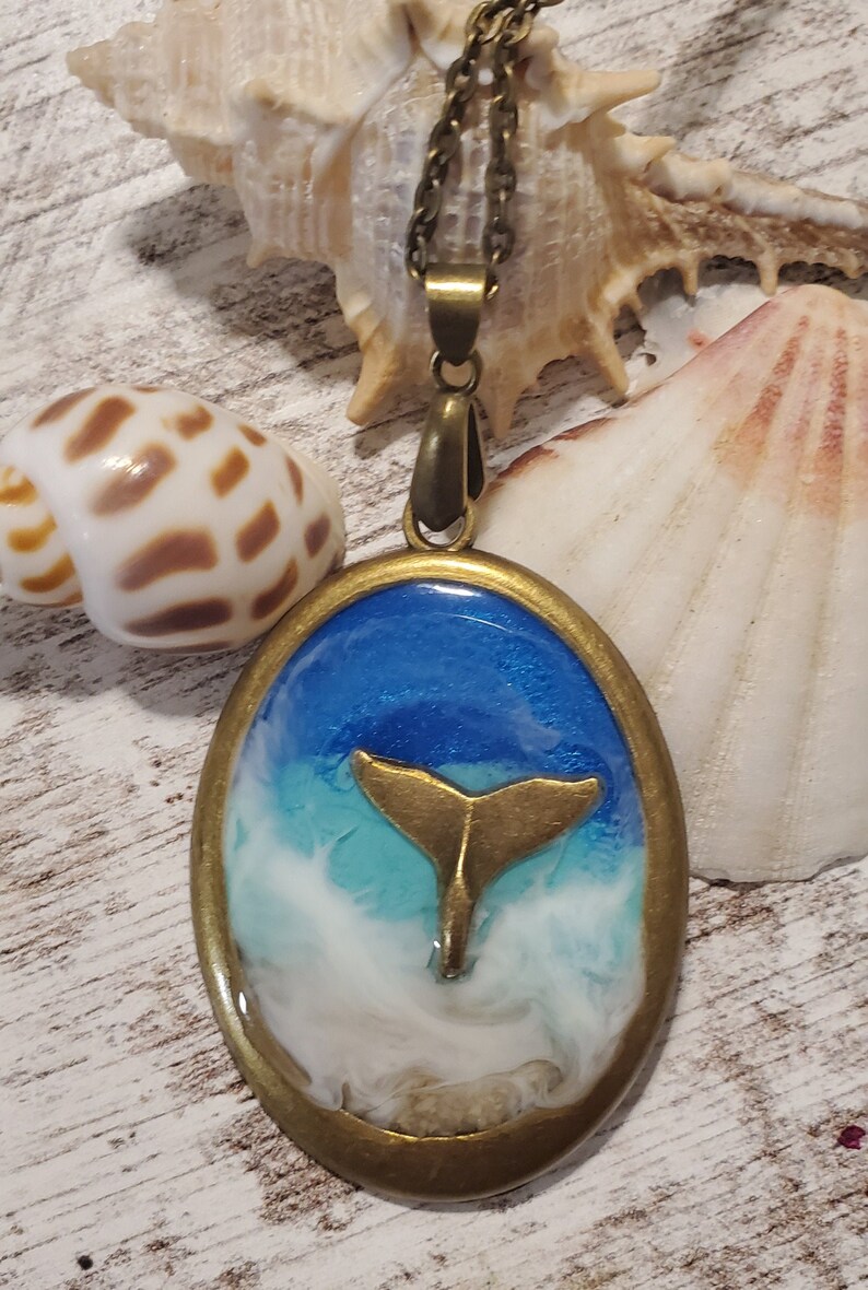 Ocean Inspired Pendant Ocean Jewelry Beach Jewelry Resin Etsy