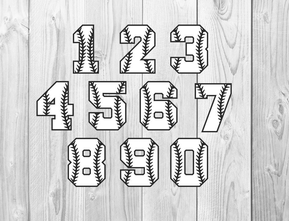 Download Baseball Numbers Designs SVG DXF Eps Design Cut Files | Etsy