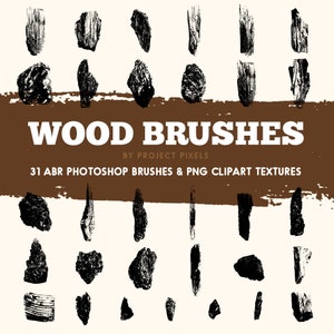 Wood Photoshop Brushes, Wood Texture Clipart, Graphic Design, Wood Brushes, Grunge Brushes, Instant Download, Digital Brushes, Digital Art