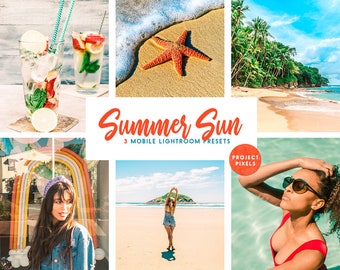 Summer Sun Mobile Lightroom Presets, Warm Mobile Presets, Lebendige Farbe LR Insta Filter, Blogger und Fotograf Fotobearbeitung Presets