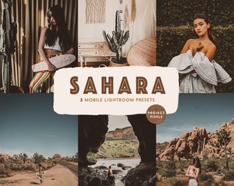 Sahara Mobile Lightroom Presets, Warm Matte Desert Mobile Presets, LR Instagram Art Filters, Blogger and Photographer Photo Editing Presets