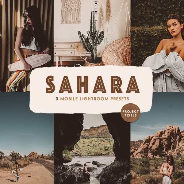 Sahara Mobile Lightroom Presets, Warm Matte Desert Mobile Presets, LR Instagram Art Filters, Blogger and Photographer Photo Editing Presets