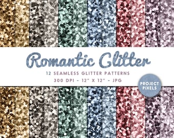 Romantic Glitter, Seamless Patterns, Soft Color Glitter Digital Paper, Glitter Background, Glitter Texture, Design Element, Digital Download
