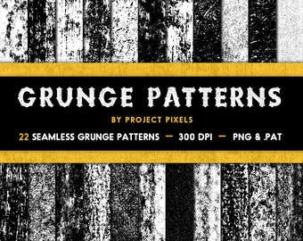 Seamless Grunge Patterns, Grunge Textures, Vintage Grunge Clip Art, Distressed Texture Overlays, Digital Download, Photoshop, Graphic Design