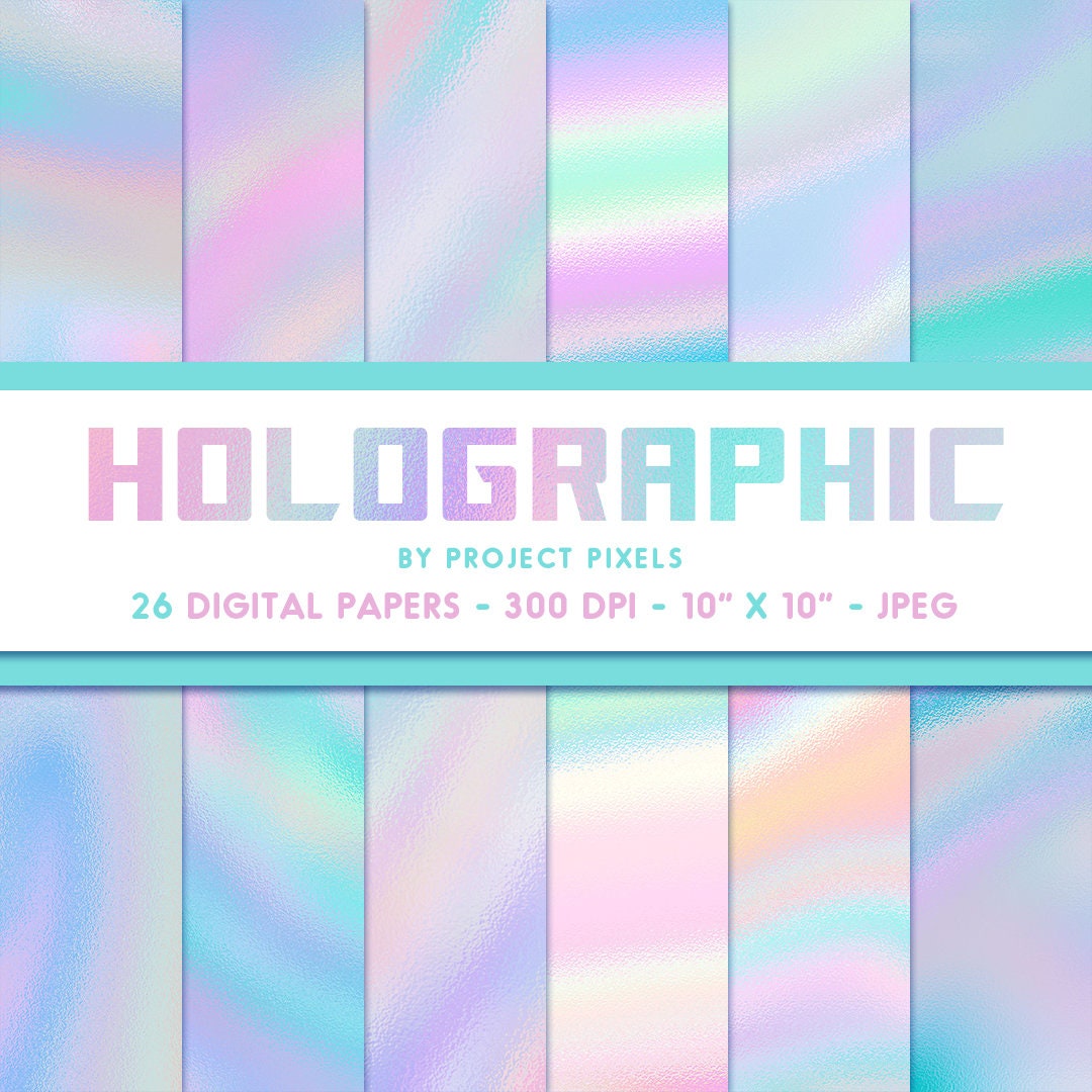 Holographic Rainbow Digital Paper Pack Graphic by mragjaza · Creative  Fabrica
