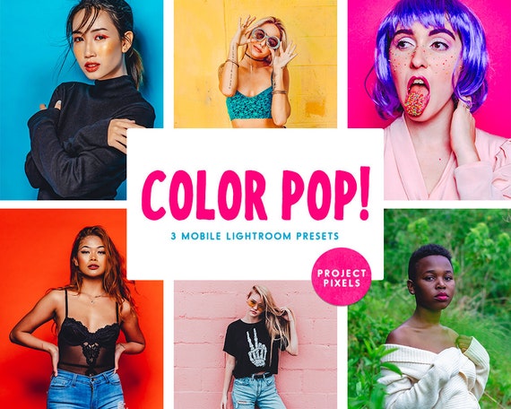 Color Pop Mobile Lightroom Presets, Colorful Mobile Presets, Bold Vibrant LR Insta Filters, Blogger and Photographer Photo Editing Presets