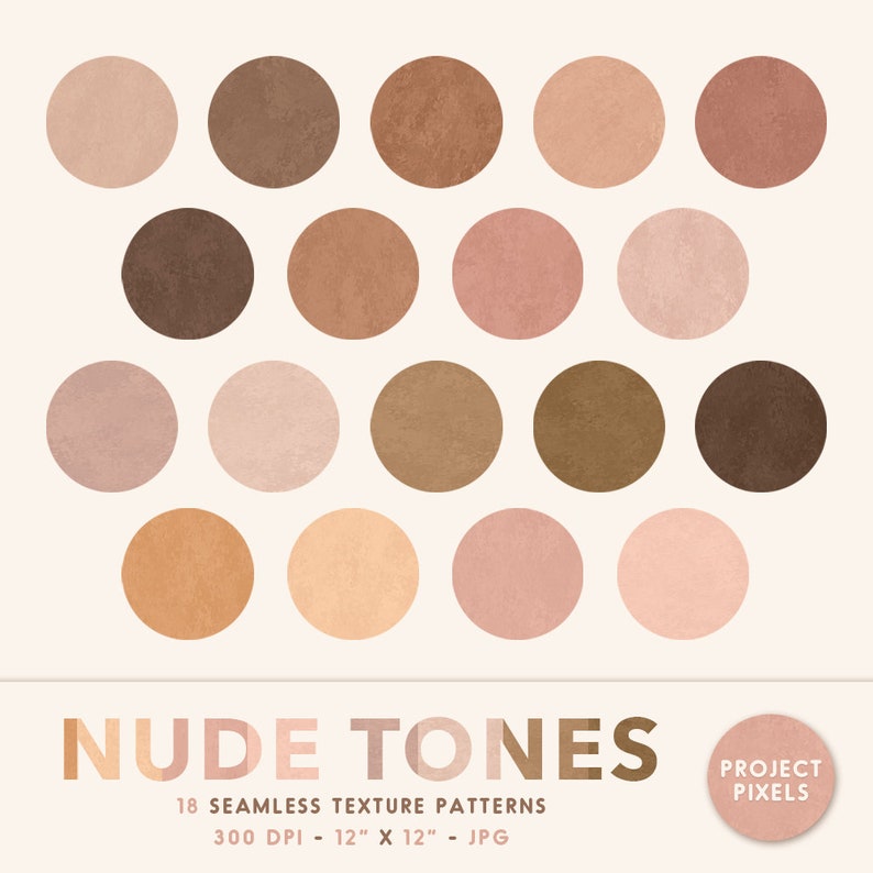 Nude Tones Digital Paper Pack Soft Nude Colors Seamless Etsy