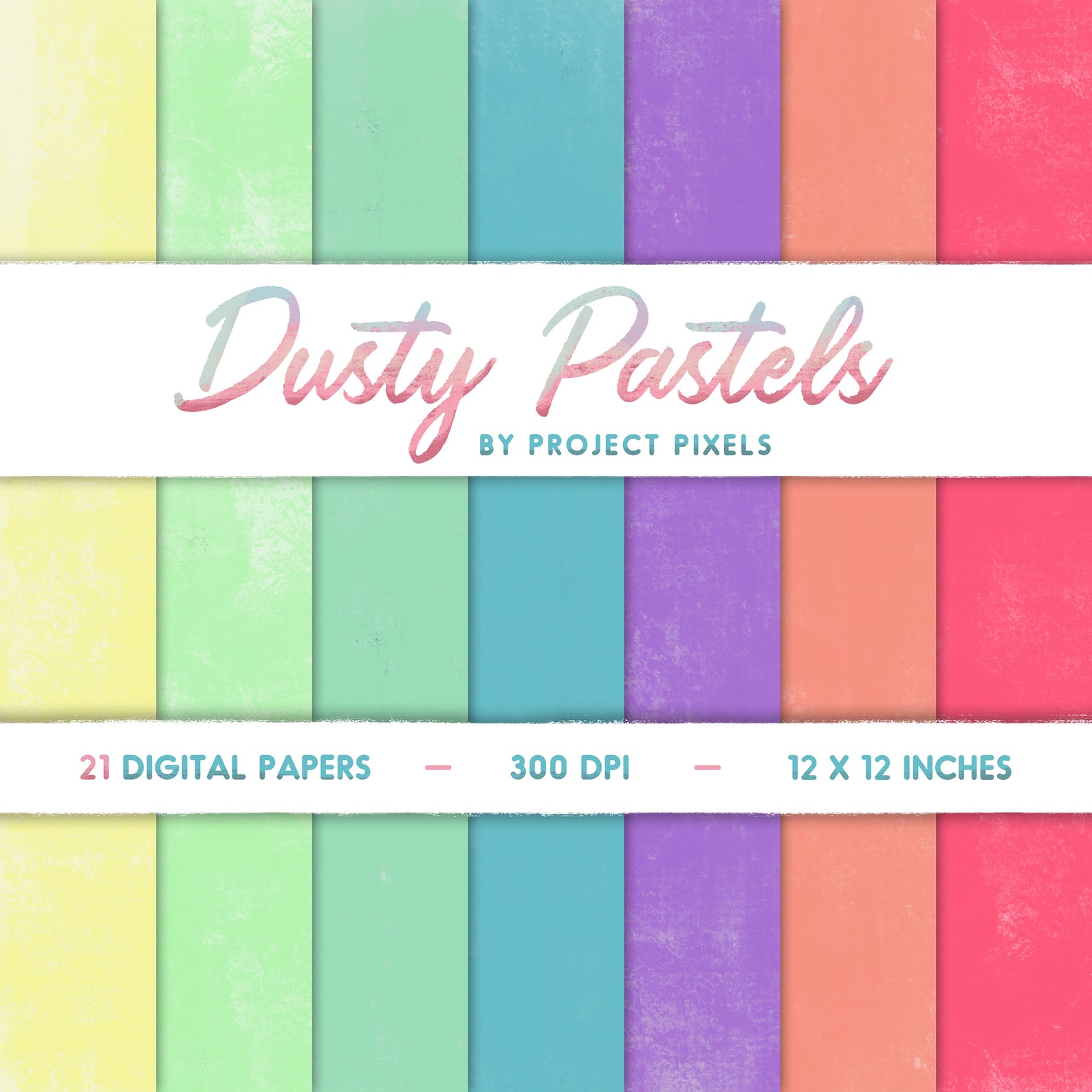 Dusty Pastels Digital Paper Pack, Rainbow Paper, Pastel Paper, Light