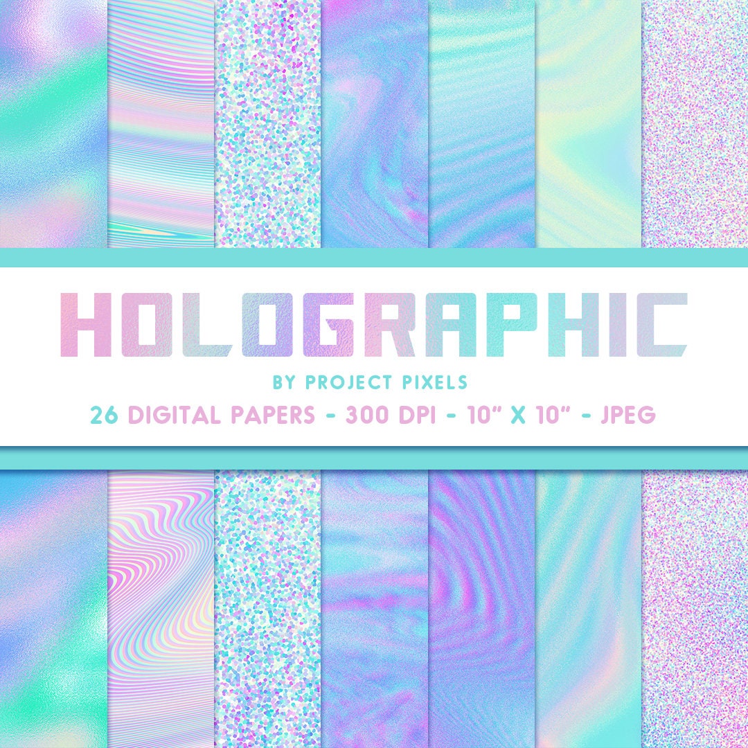 Iridescent Holographic Abstract Colorful Pattern Wrapping Paper