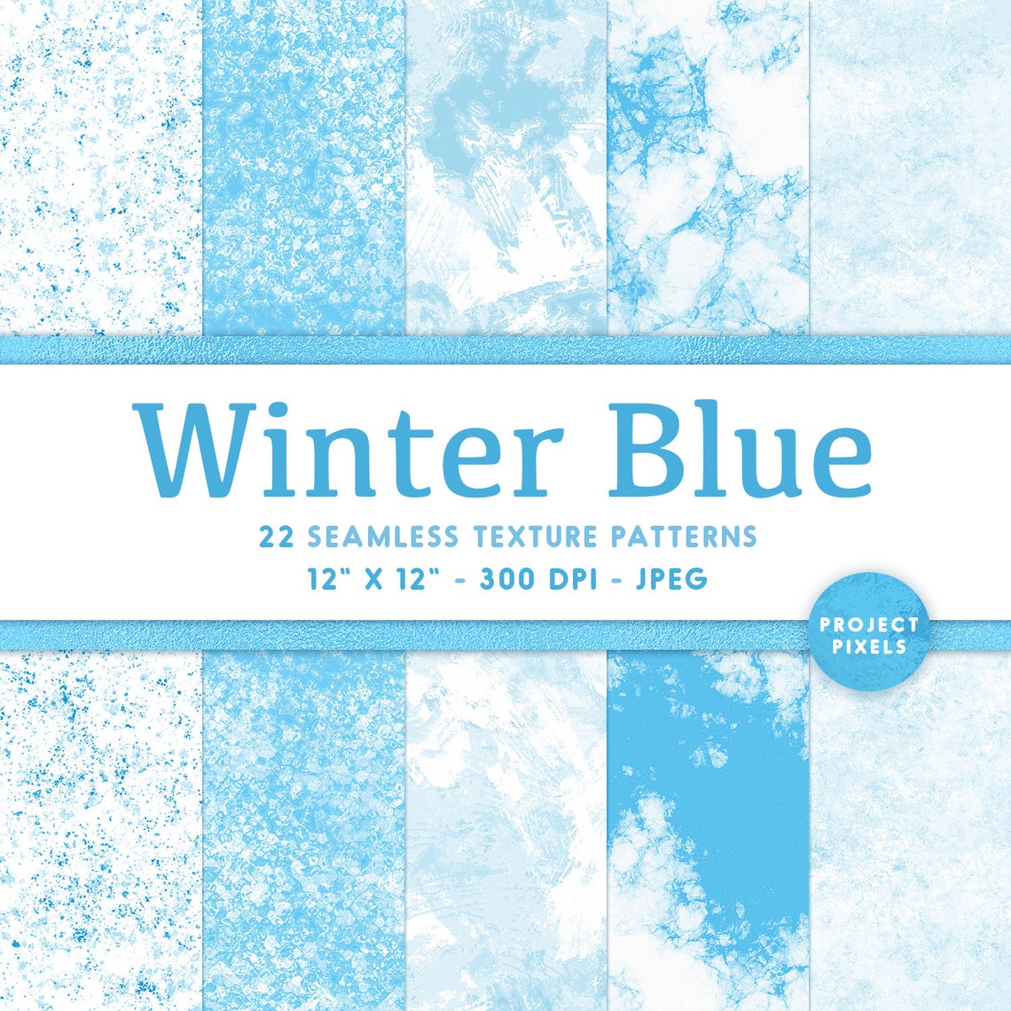 Winter Blue Textures, Seamless Patterns, Digital Paper, Ice Texture ...