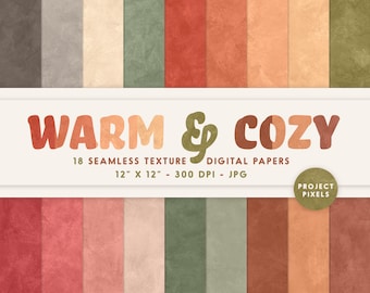 Warm und gemütlich, digitales Papier, Boho nahtlose Texturen, natürliche Farbmuster. Scrapbooking Papier, Kunsthandwerk Design, digitaler Download