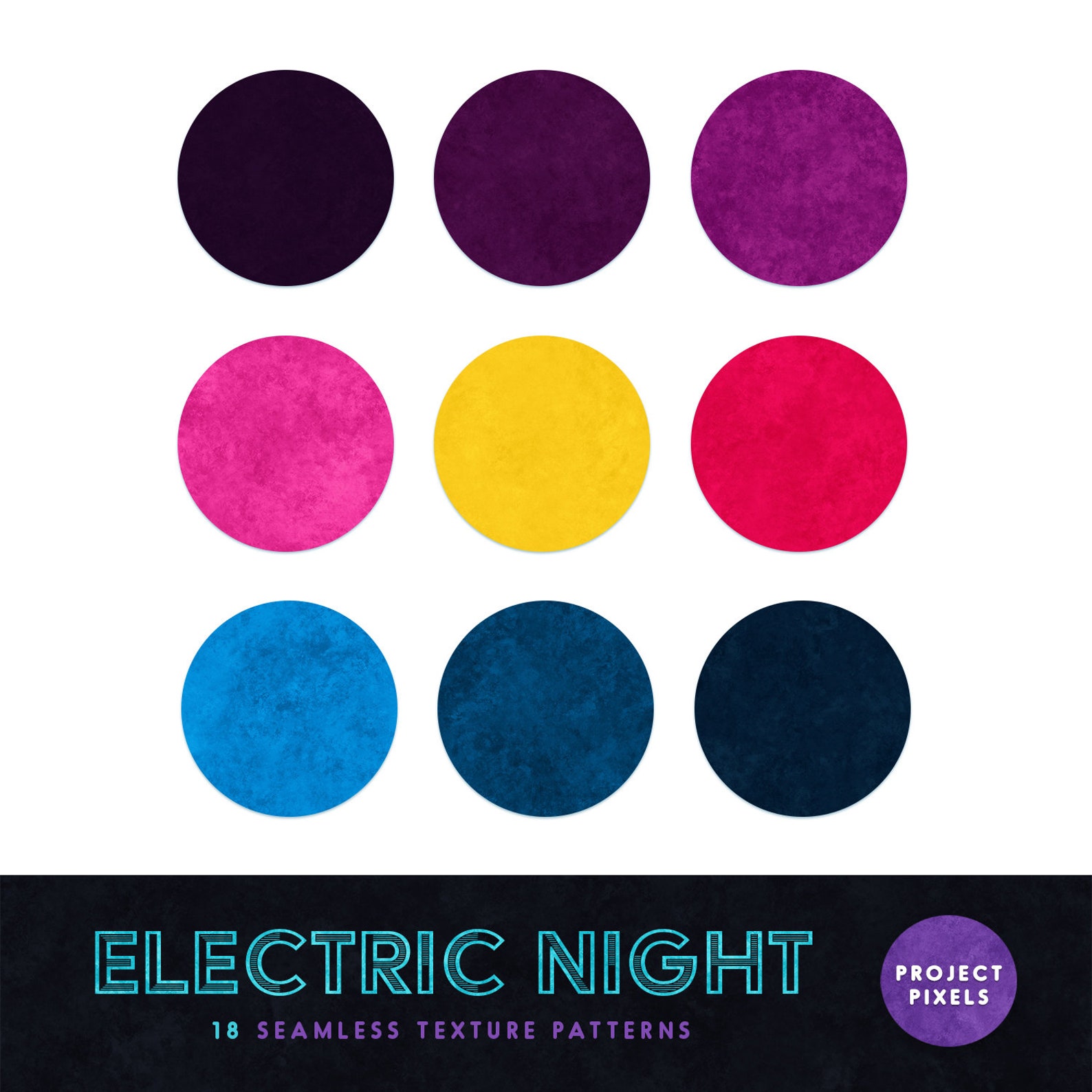 Electric Night Neon Tones Digital Paper Pack Seamless Etsy