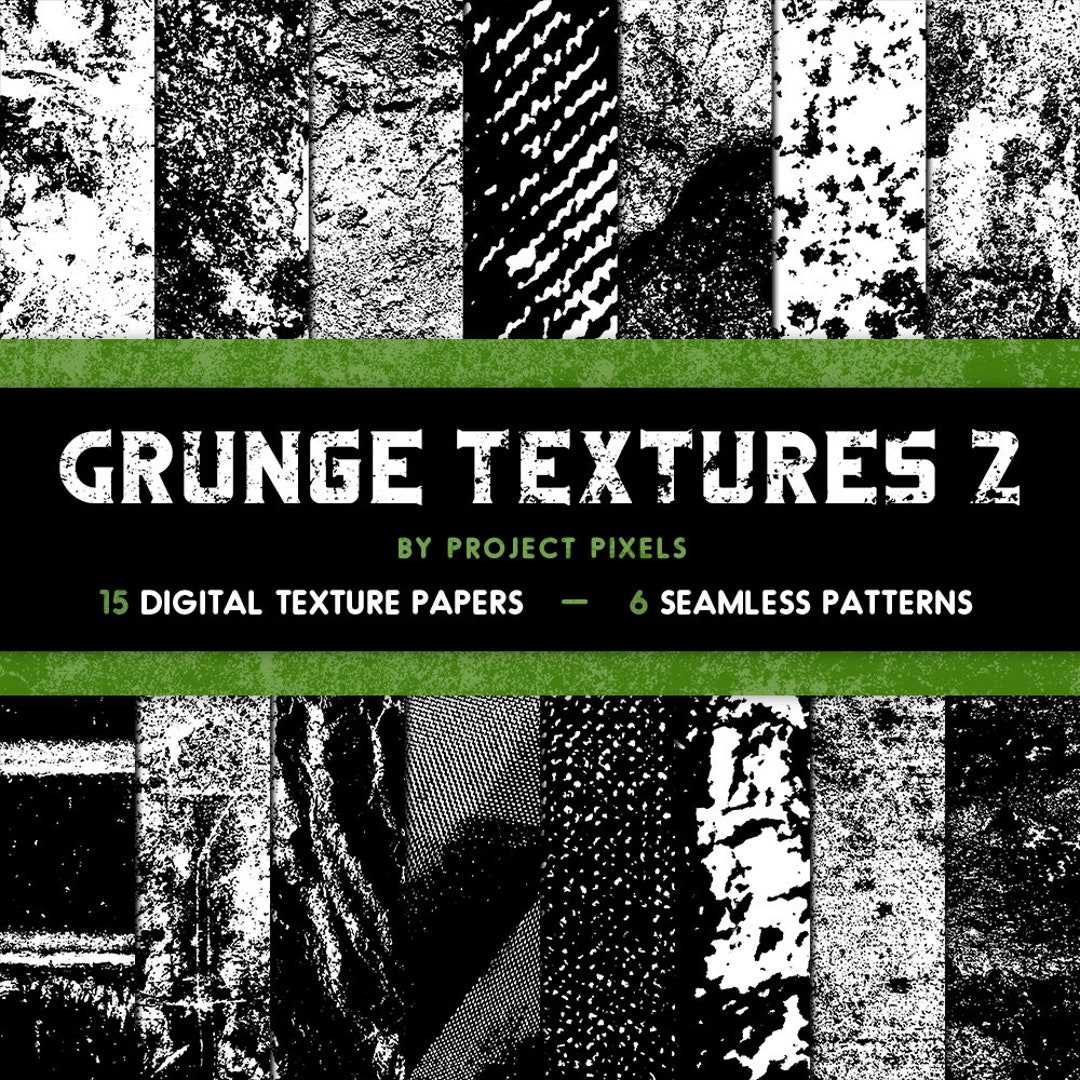 Grunge Textures 2 Digital Paper Pack Black and White Grunge - Etsy