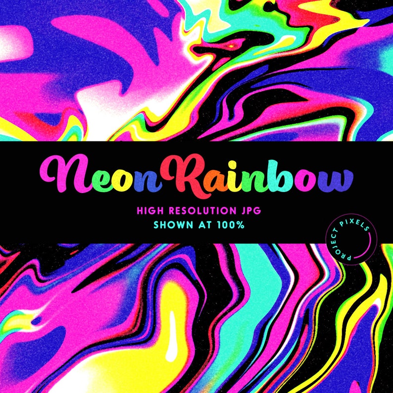 Neon Rainbow Pattern Rave Neon Rainbow, Abstract Glitch Backgrounds, Psychedelic, Trippy, Dreamy ...