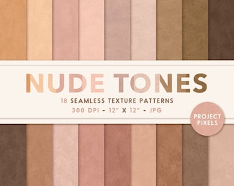Nackte Töne Digital Paper Pack, weiche nude Farben, nahtlose Texturen, Scrapbooking Papier, Künstler Design Ressource, Kunstpapier, digitaler Download
