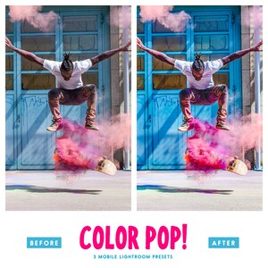 Color Pop Mobile Lightroom Presets, Colorful Mobile Presets, Bold Vibrant LR Insta Filters, Blogger and Photographer Photo Editing Presets image 9