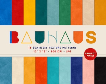 Bauhaus, Digitales Papier, Nahtlose Texturen Retro, Vintage Farbmuster, Kunstpalette, Scrapbooking Papier, Künstlerressource, digitaler Download