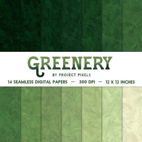 Greenery Digital Paper Pack, Carta Natura, Texture Verdi, Carta Sfumata, Modello Senza cuciture, Carta Scrapbooking, Download digitale, Carta d'Arte