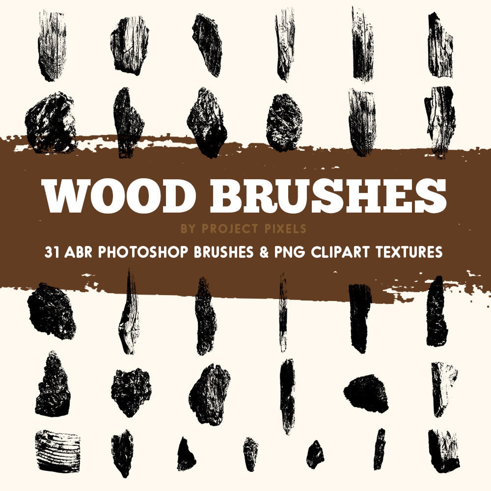 Wood Brushes Wood Texture Clipart Graphic Design Etsy Hong Kong