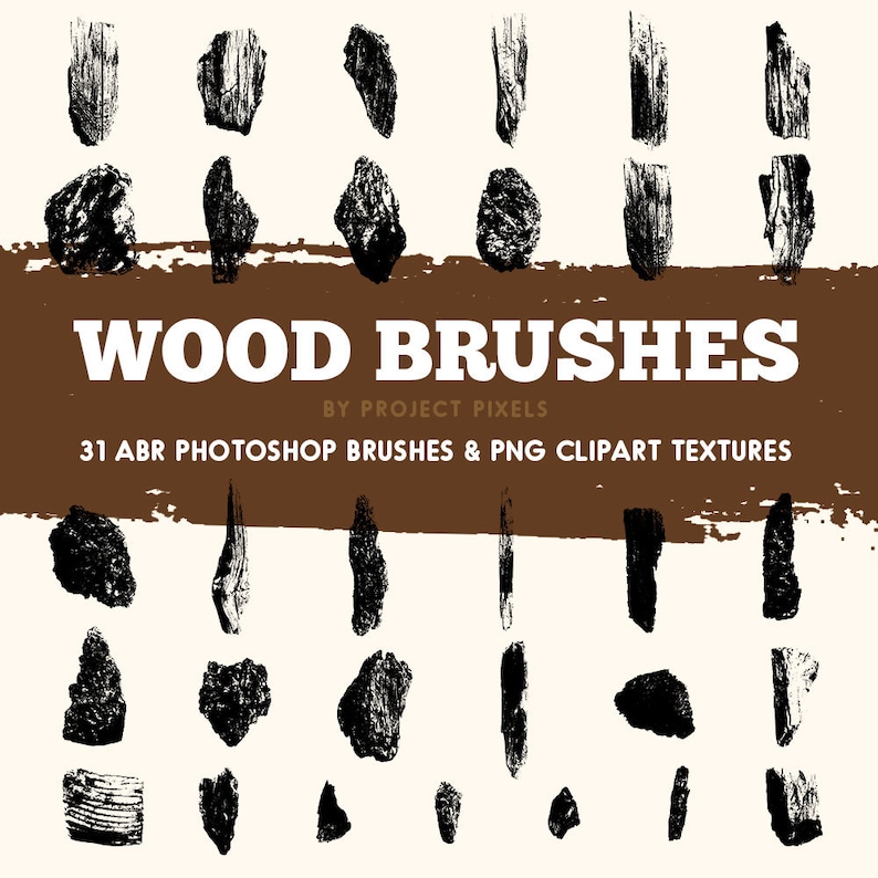 Wood Brushes Wood Texture Clipart Graphic Design Etsy Hong Kong