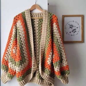 Modèle de cardigan hexagonal grand-mère au crochet