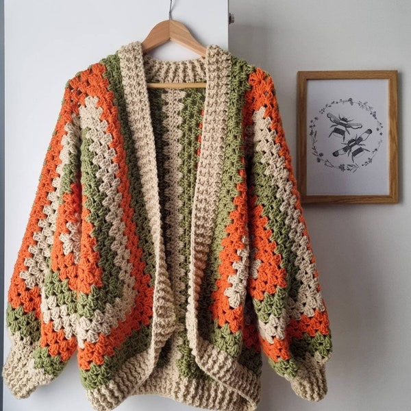 Crochet Granny Hexagon Cardigan Pattern