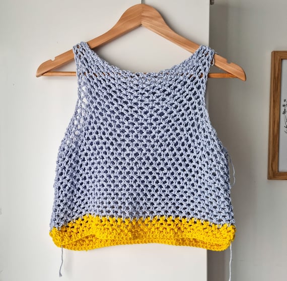 Crochet Mesh Top Pattern, Beginner Summer Vest (Size XS - 3XL) (PDF Pattern)