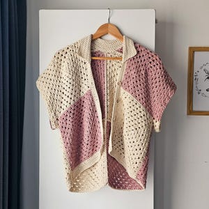 Crochet Shirt Pattern, Women&#39;s Crochet Shirt, Granny Square Pattern for Summer or Festival (Size S - XXL)