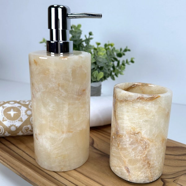 CREAM MARBLE SOAP Pump, Stone Soap Dispenser, Liquid Soap Dispenser, Stone Dispenser, Dish Soap dispenser, Hand Soap Pump, Sanitizer Pump