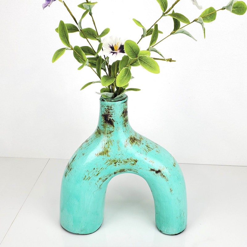 Teal Flower Vase - Etsy