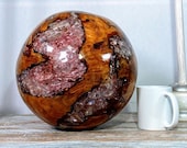 PINK BALI RESIN Globes, Natural Resin Art, Handmade Resin Art, Resin Globes, Teak Wood Ball, Bali Teak Resin Ball, Bali Teak Wood Resin Orbs