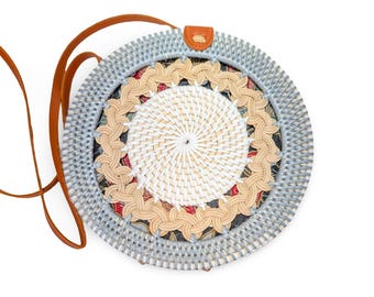 Woven Rattan Bag, Rattan Handbag, Boho Rattan Bag, Crossbody Bag