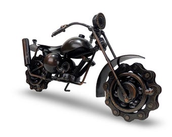 METAL MOTORCYCLE SCULPTURE, Motorcycle Figurine, Bike Art, Motocross Art