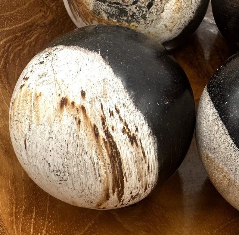 PETRIFIED WOOD SPHERE, Petrified Wood Ball, Fossilized Wood Balls, Indonesian image 5