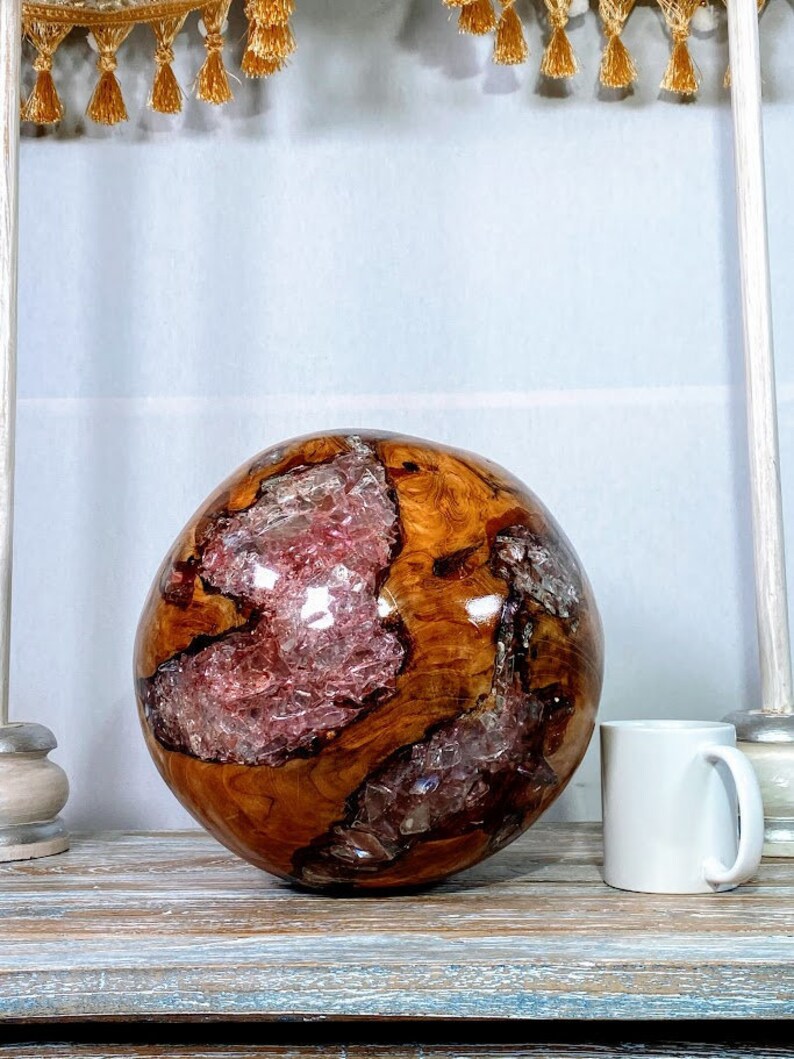 PINK BALI RESIN Globes Natural Resin Art Handmade Resin Art Etsy