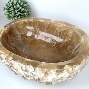 CRYSTAL BIRD BATH, Onyx Bowl, Natural Stone Bowl, Onyx Centerpiece, Stone Key bowl, Banded Onyx Vessel, Banded Onyx Bowl, Onyx Fruit Bowl