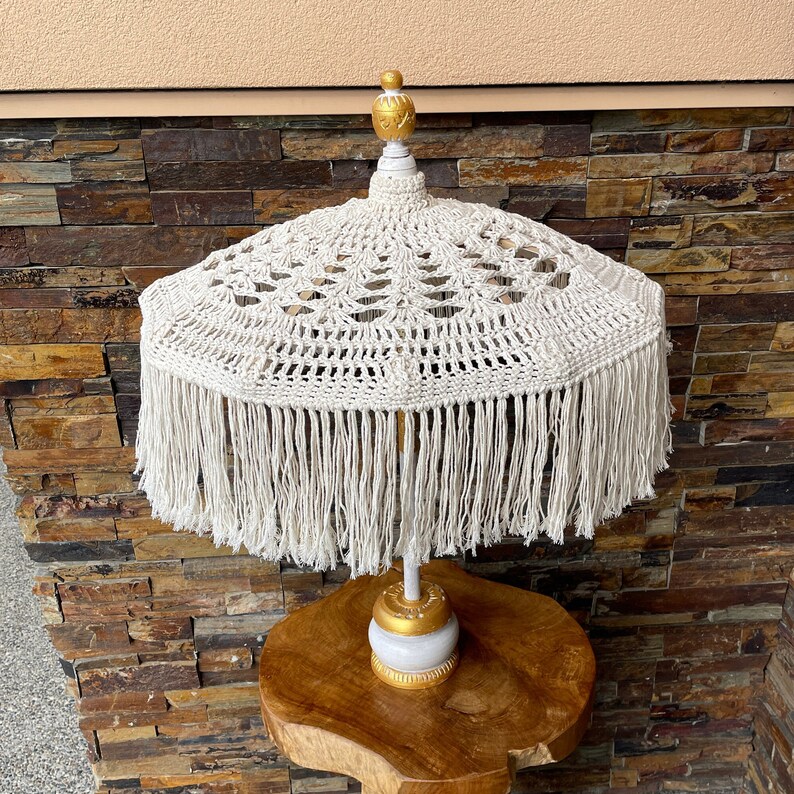 MACRAME TABLETOP UMBRELLA Balinese Umbrellas Wedding Etsy