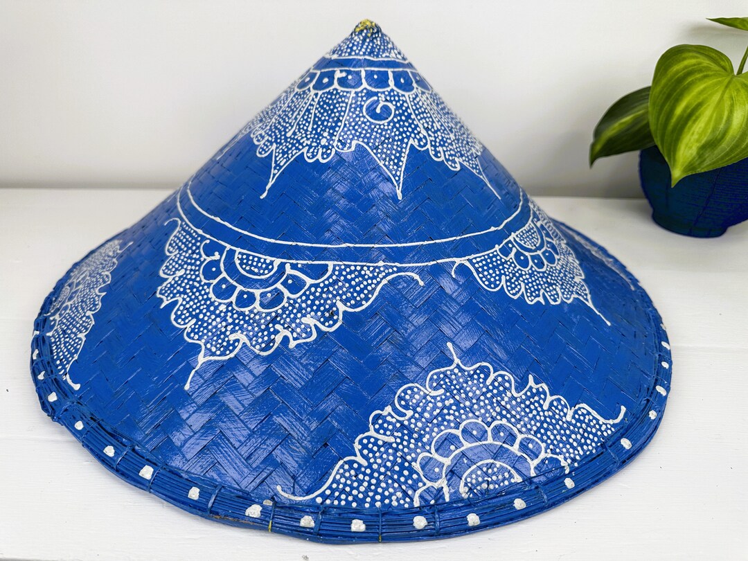 HAND PAINTAD HAT Large Sun Hat Rice Paddy Hat Asian Bamboo Etsy hand-paintad-hat-large-sun-hat-rice-paddy-hat-asian-bamboo-etsy