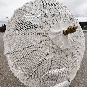 MACRAME UMBRELLAS, Bali Macrame Umbrellas, Patio Umbrellas, Tassel Umbrellas image 5