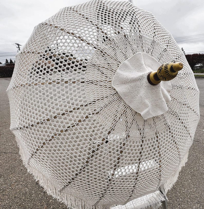 MACRAME UMBRELLAS, Bali Macrame Umbrellas, Patio Umbrellas, Tassel Umbrellas image 5